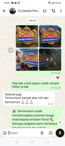 Testimonial Papan Bunga Pernikahan pluit