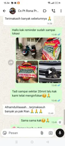 Testimonial Papan Bunga pluit